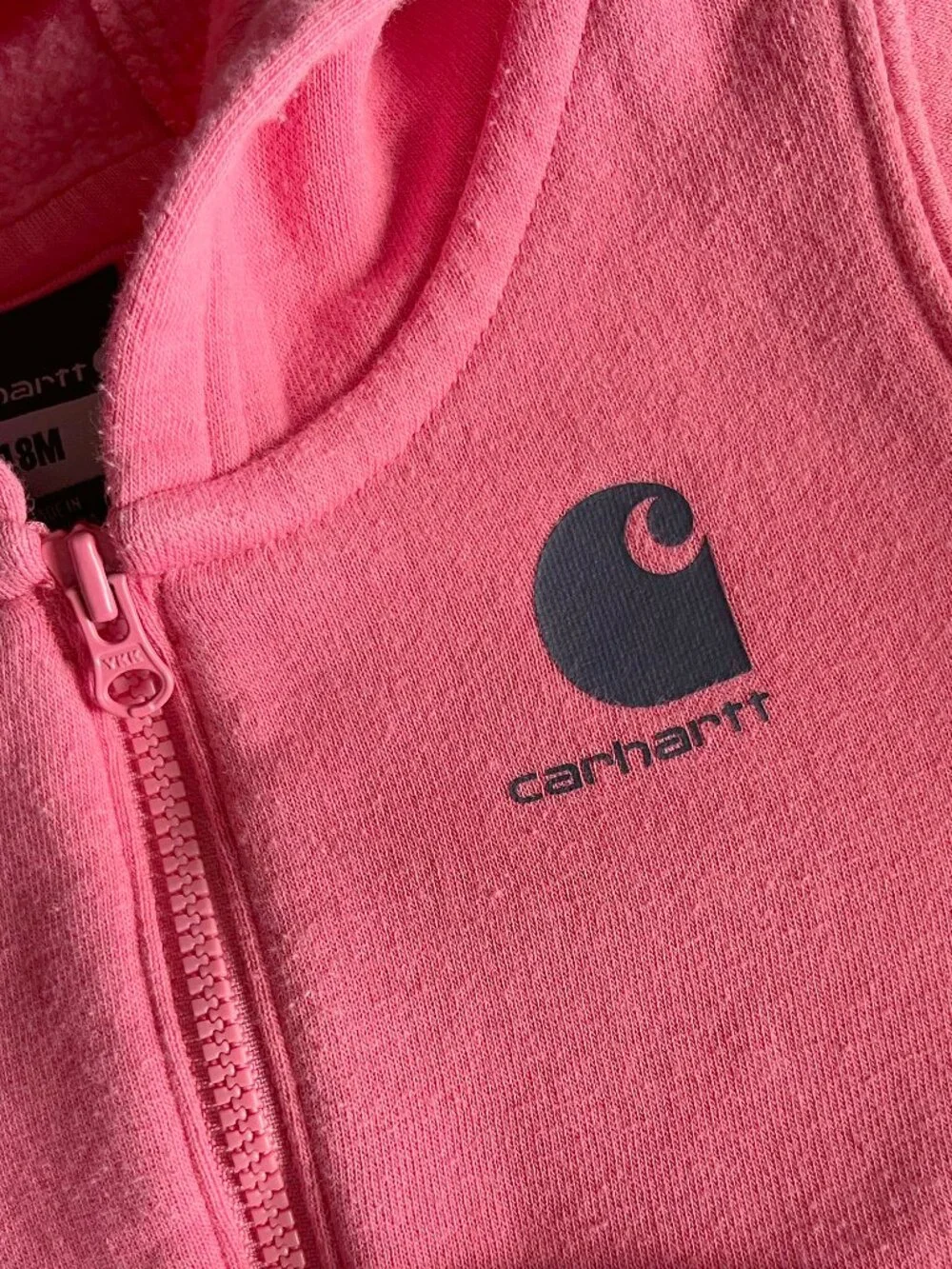 Carhartt pink half-zip hoodie 18m